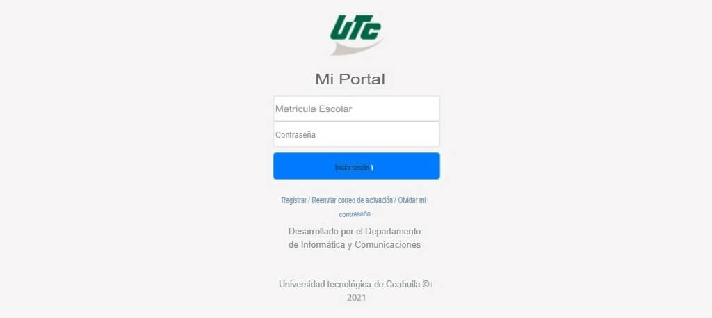 Acceso a Mi Portal UTC (Universidad Tecnológica de Coahuila)